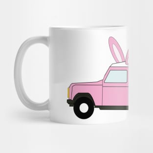 Pink Easter Bunny 4x4 off-road car Mug